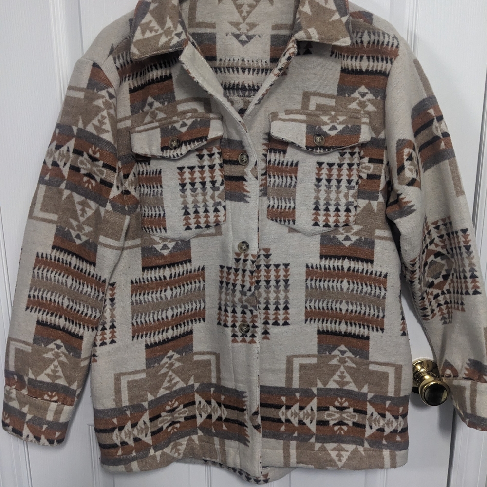 Anna Beige And Brown Patterned Jacket - image 1